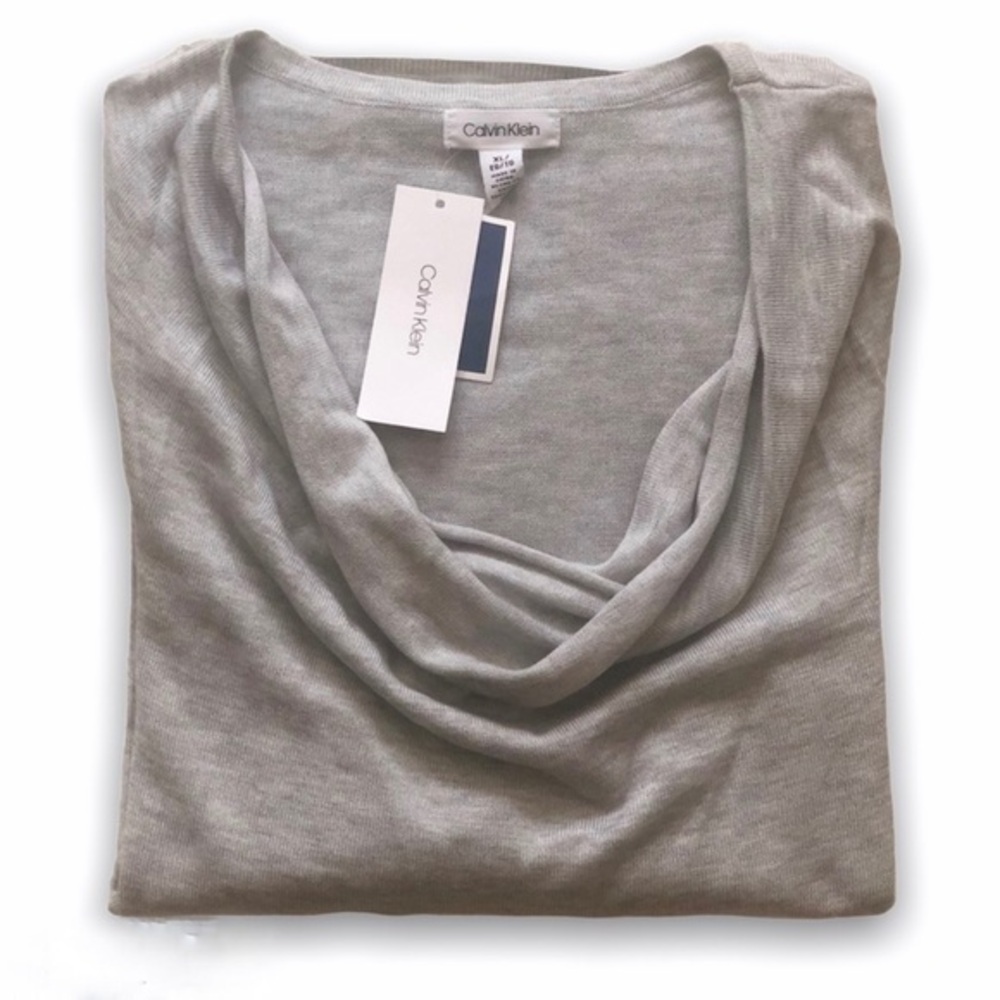 CALVIN KLEIN LIGHT FUNNEL NECK TOP